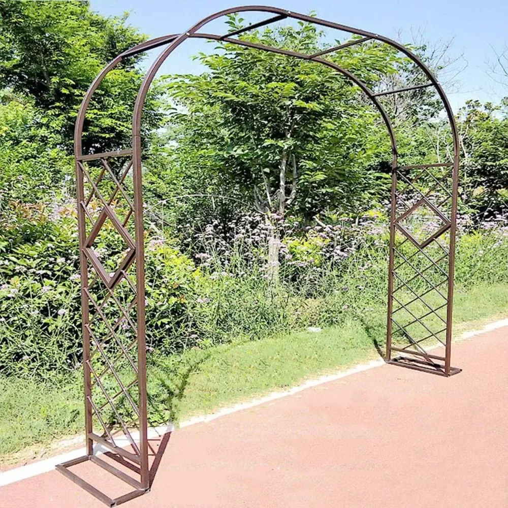 2 Pcs Metal Garden Arch Metal Trellis Arch Garden Arbor Pergola Support, Wide 55