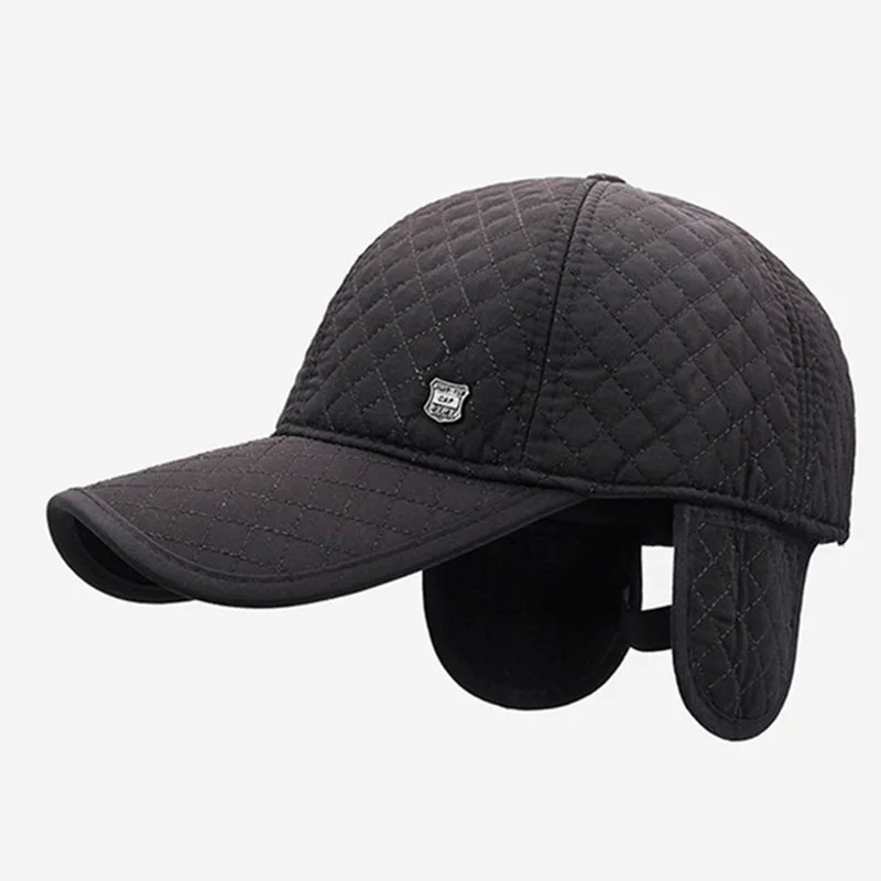 

2024 New Winter Plush Thickened Warm Baseball Caps For Men Coldproof Earmuffs Hats Ski Hat Men's Cycling Golf Cap Snapback Cap