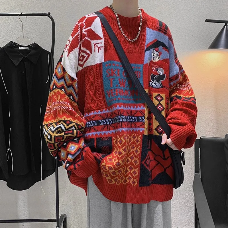 

Large Size Autumn Winter Sweater 300 Pou round Ne Men's Cisas Bear Lazy Couple Outerwear Knitted Winter Clothes