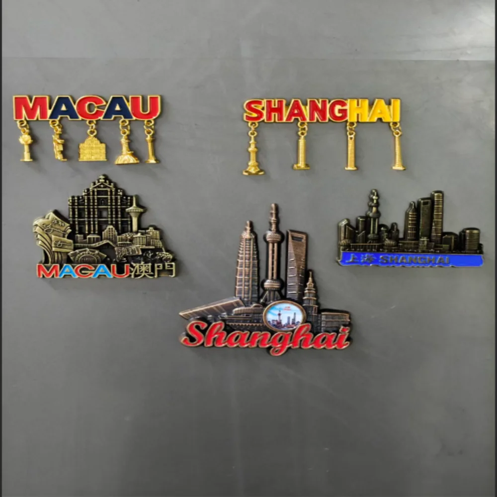3D Chinese Architecture Fridge Magnets, Shanghai & Macau Landmarks, Home Decor, Travel Souvenirs & Creative Gifts