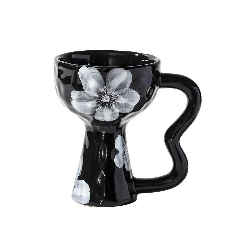 

Retro creative goblet, drinking cup ceramic wine cup handmade coffee snack cup decorative dessert ice cream