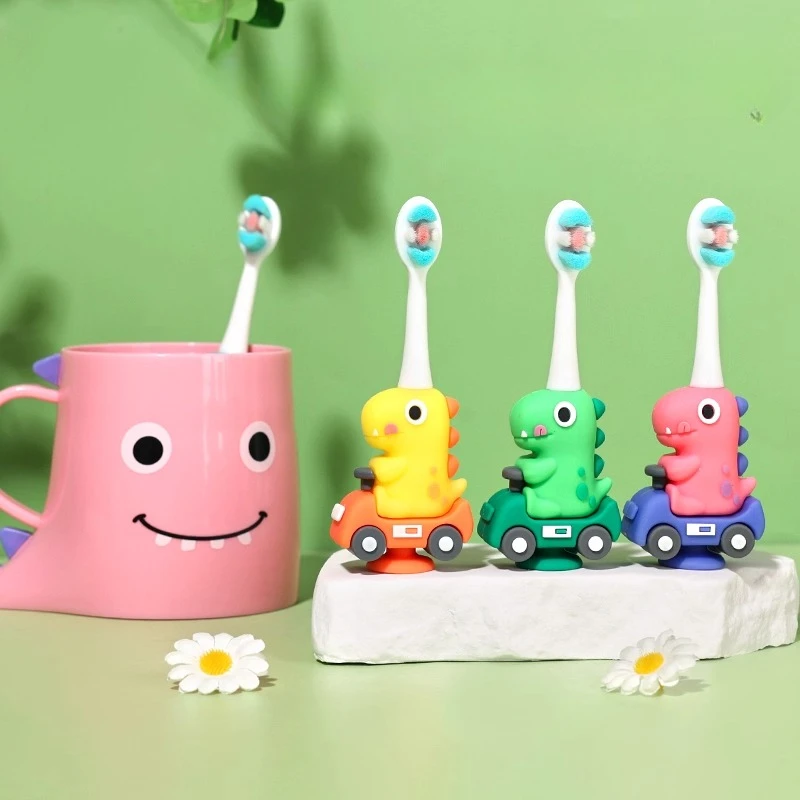

1pc Kid's Cute Cartoon Soft Bristle Toothbrush with Cup Children Toothbrush Ultra Soft Bristles Care Dental Healthy Aged 3-12