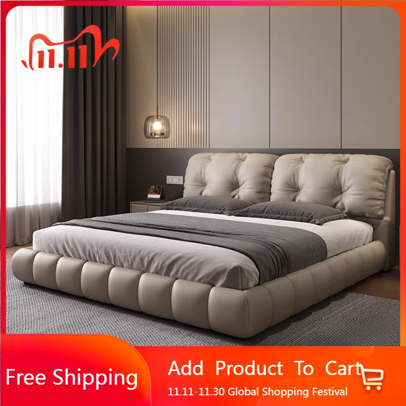 

Bedroom Luxury Massage Bed Double Headboards Leather Sleeping Simple Massage Bed Space Saving Platform Cama Modern Furniture