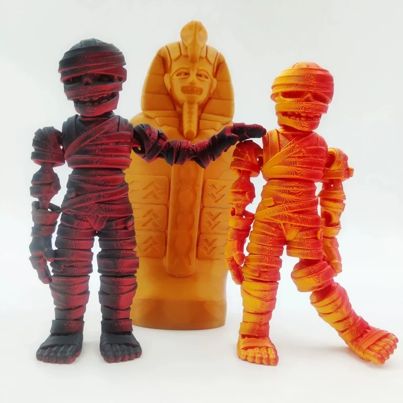 3D Printed Egyptian Pharaoh Mummy Statue Desktop Ornament Halloween Home Decor Collectible Figurine Gift