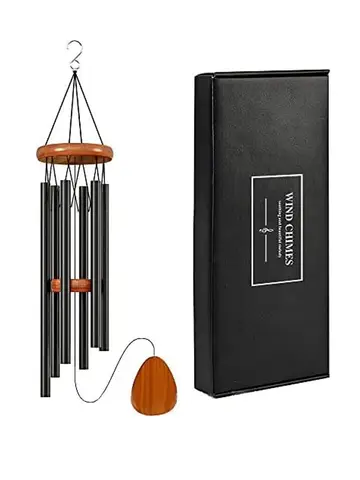 1 पीस 6 ट्यूब एल्युमीनियम मिश्र धातु विंड चाइम हुक ब्लैक बेल के साथ घर के बाहर शादी पार्टी स्मारक सजावट गहने उपहार के लिए 10 best sales पवन झंकार - №10