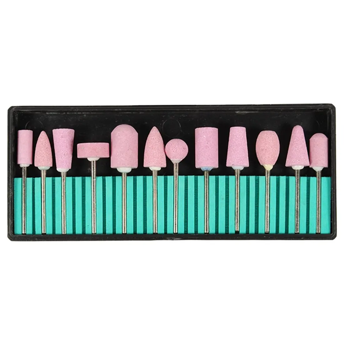 【Polishing】 12Pcs/Set Professional Polishing Grinding Head Tools Nail Art Ceramic Drill Bits