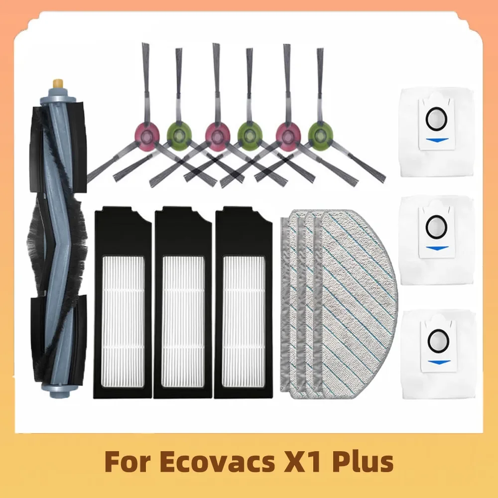 For Ecovacs X1 Plus Robot Vacuum Cleaner Replacement Spare Parts Main Side Brush Hepa Filter Mop Rag Dust Bag Brush Cover