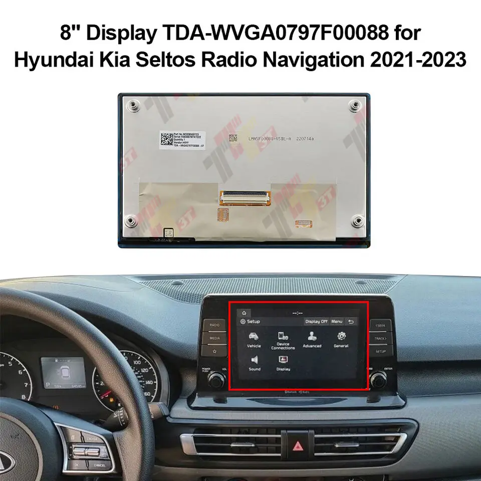 

Dashboard LCD Display TDA-WVGA0797F00088 for Hyundai Kia Seltos Radio Audio Receiver