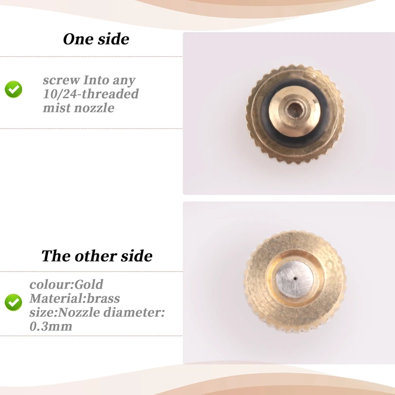 20Pcs Brass Misting Nozzles for Cooling System 0.012 Inch(0.3 mm) Water Nozzle Sprinklers Misting Cooling-AD23