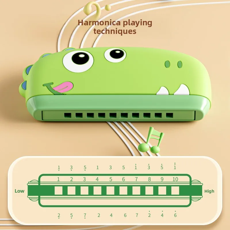 32 buracos caixa dinossauro gaita tubarão boca órgão instrumento musical educação precoce inteligência brinquedos iniciante crianças presente