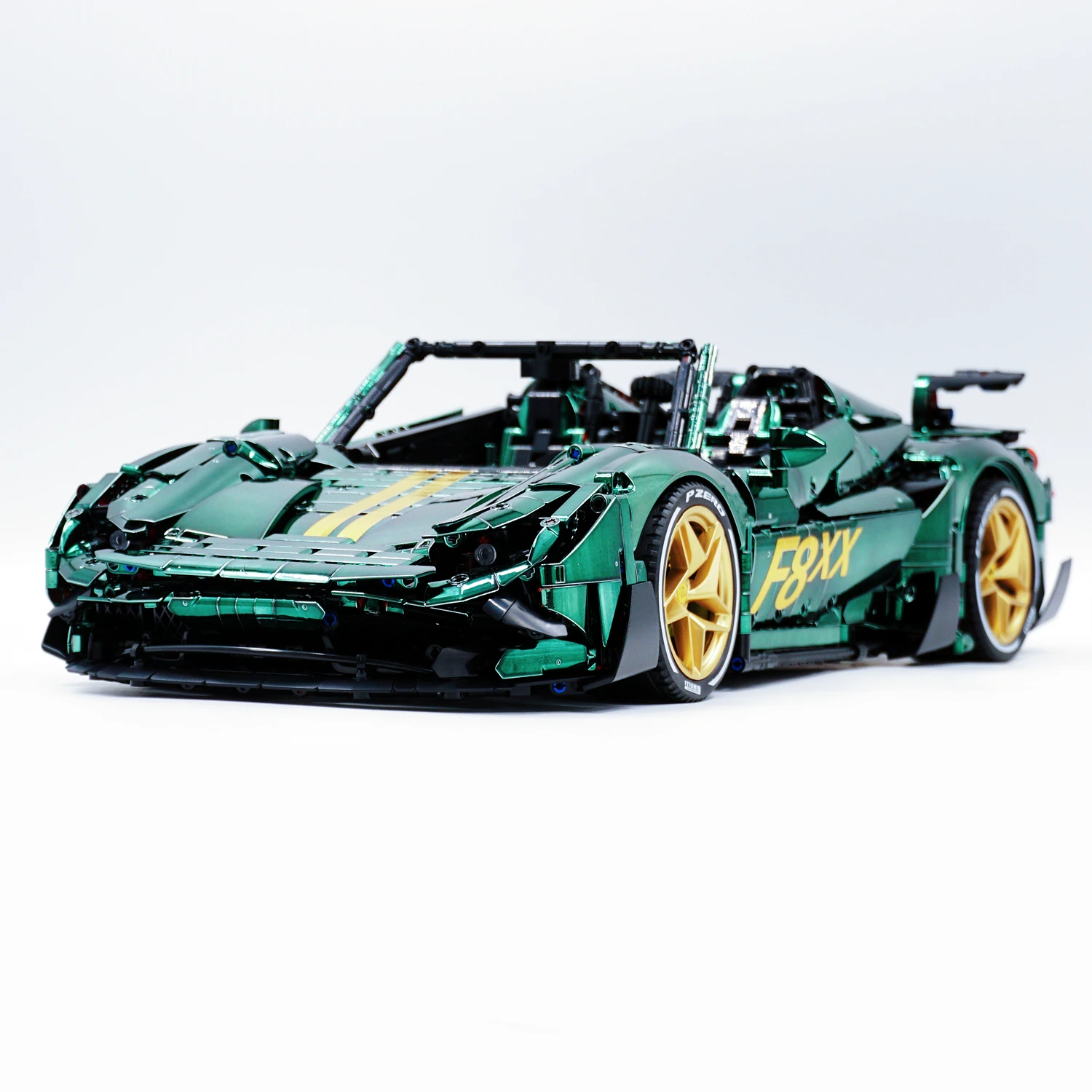 NEW Customized Bright Green MOC F8 Sport Car 1:8 Model 3781pcs Technology Racing High-tech Building Blocks Bricks Toys Ferraril