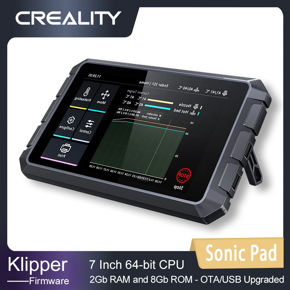 Creality Original Sonic Pad 7 Inch RAM 2G ROM 8G 64 Bit Klipper Firmware Printing Speed Up Model Real Time Preview New Upgrade