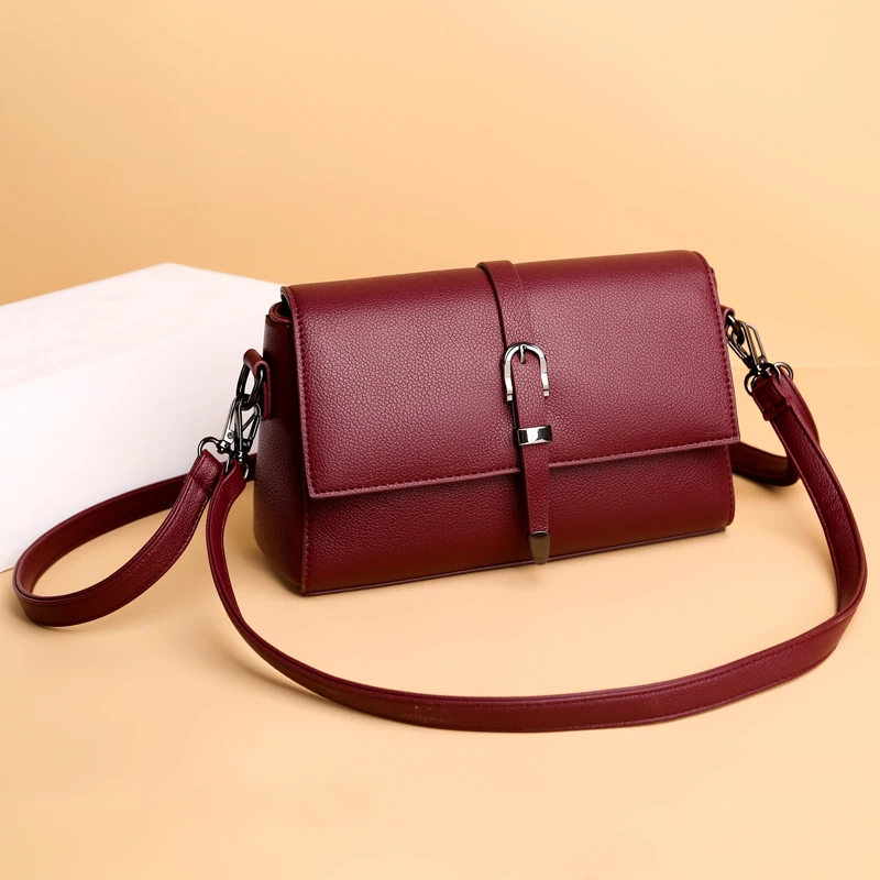 Bolso de hombro de piel auténtica para mujer, bandolera informal de diseñador de lujo, a la moda, novedad de 2023