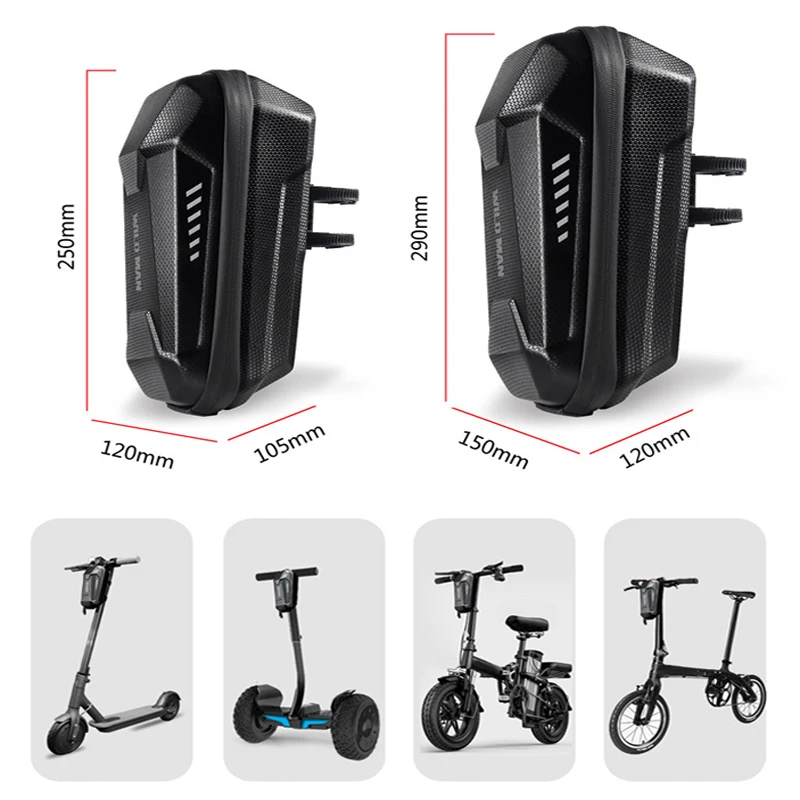 WILD MAN Electric Scooter EVA Hard Shell Bags  Cycling Storage Bag 3D Shell Shockproof Waterproof Bicycle Bag Bike Accessories