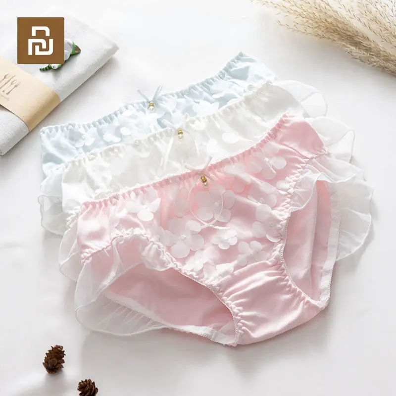 2Pcs Sexy Lace Underpants Women's Underwear Panty Fashion Flower Comfort Briefs Mid Waist Seamless Underpants Girls Cute Panties