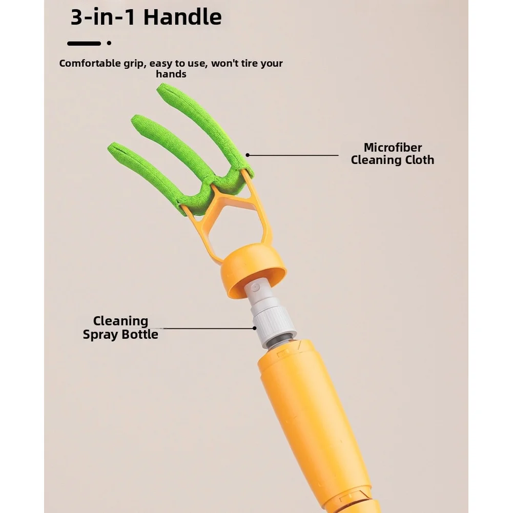 Orange 3-in-1 Multi-Use Vent Brush with Built-in Spray Bottle and Fine Fiber Cloth for Cleaning AC Louvers and Blinds