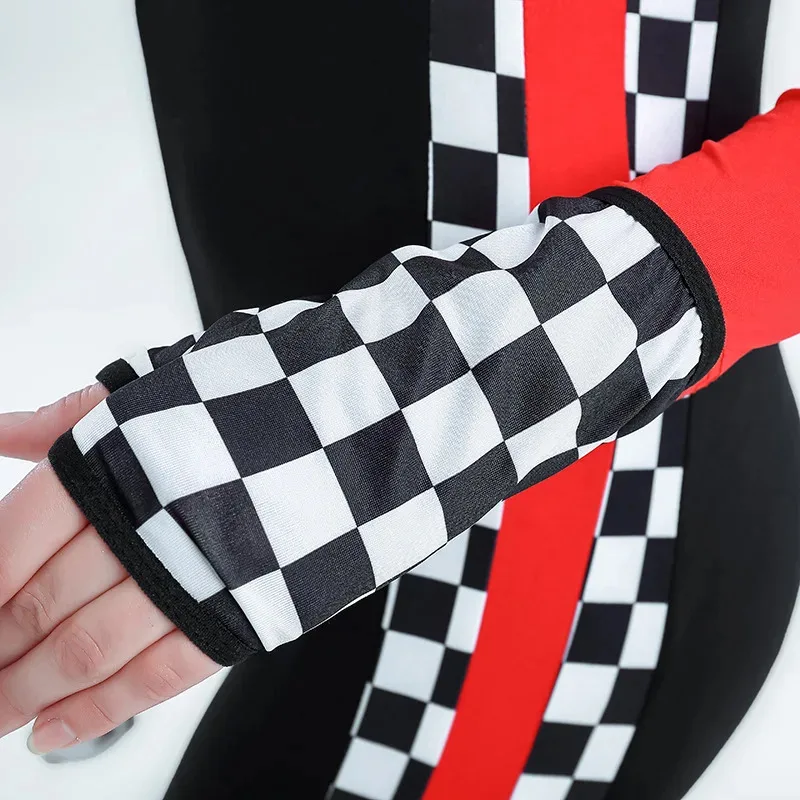 

qq38Сексуальные костюмы гонщика, женские эластичные комбинезоны для гоночного автомобиля, комбинезоны с длинными рукавами, наряды для гонок на Хэллоуин, одежда для косплея + Gl