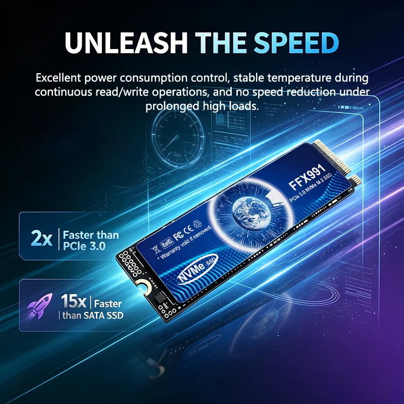 SSD Interno M.2 NVMe FFX991 para PC de Escritório e Jogos, 500GB 1TB 2TB 4TB, Unidade de Estado Sólido de Alta Velocidade Pro 3500MBs