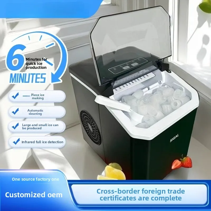 Counter-top Electric Ice Maker 12kg Plastic Housing 8 Mins 9 Bullet Ice-black Energy Efficiency Household Bullet Ice Maker