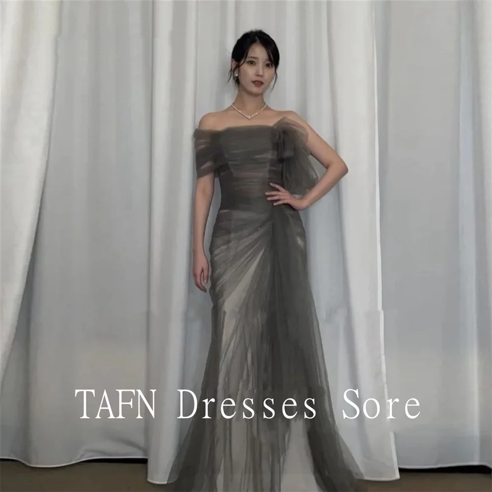 TAFN Celebrity Korea Bridal Corpet Dresses One Shoulder Strapless Prom Gown Zipper Back Long Evening Party Dresses Customized