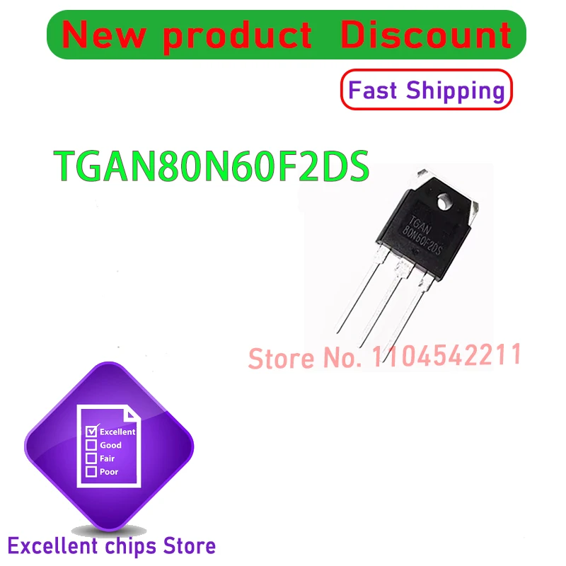 100% New Imported Original TGAN80N60 80N60F2DS TGAN80N60F2DS TO-3P Tube Lnverter Welder Power 80A 600V 10-20PCS