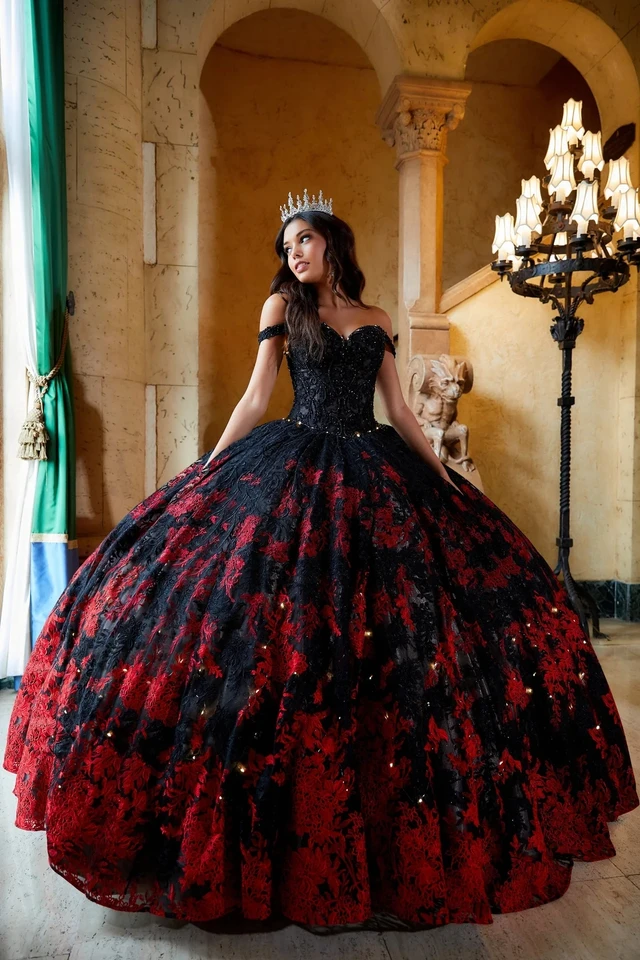 Black Red Puffy Quinceanera Dresses Ball Gown Off The Shoulder Appliques Lace Beaded Mexican Sweet 16 Dresses 15 Anos Customized - AliExpress 320 Black Red Puffy Quinceanera Dresses Ball Gown Off The Shoulder Appliques Lace Beaded Mexican Sweet 16 Dresses 15 Anos Customized - AliExpress 320
