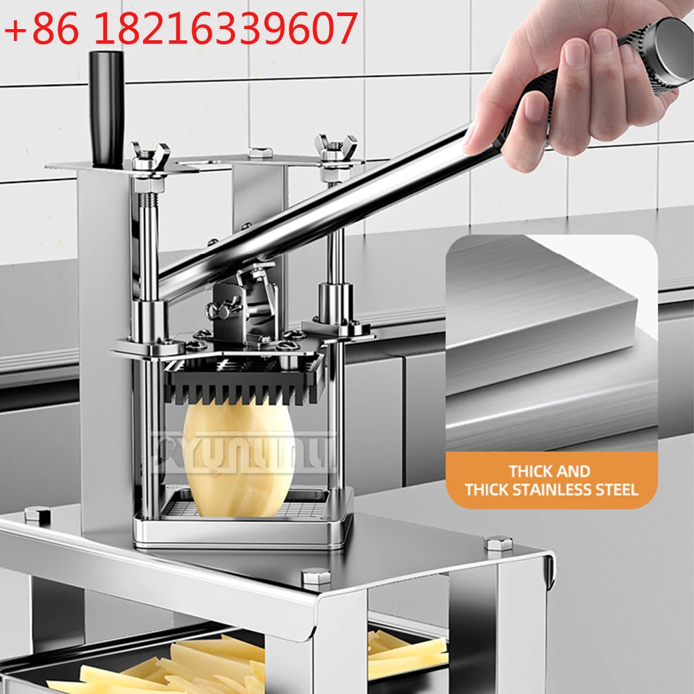Stainless Steel Potato Slicer Commercial Manual Vegetable Cutting Strip Machine Processador