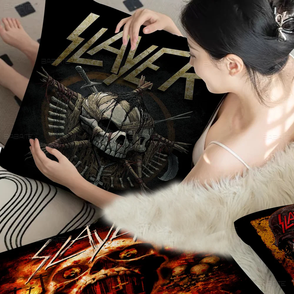 Famous Heavy Metal Rock Band S-Slayer Album Personalized Picture Text Home Decorative Pillows Household Gifts 45x45cm