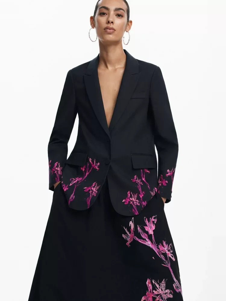 سترة بدلة إسبانية جديدة مطبوعة وعصرية وغير رسمية ومتعددة الاستخدامات للتصدير