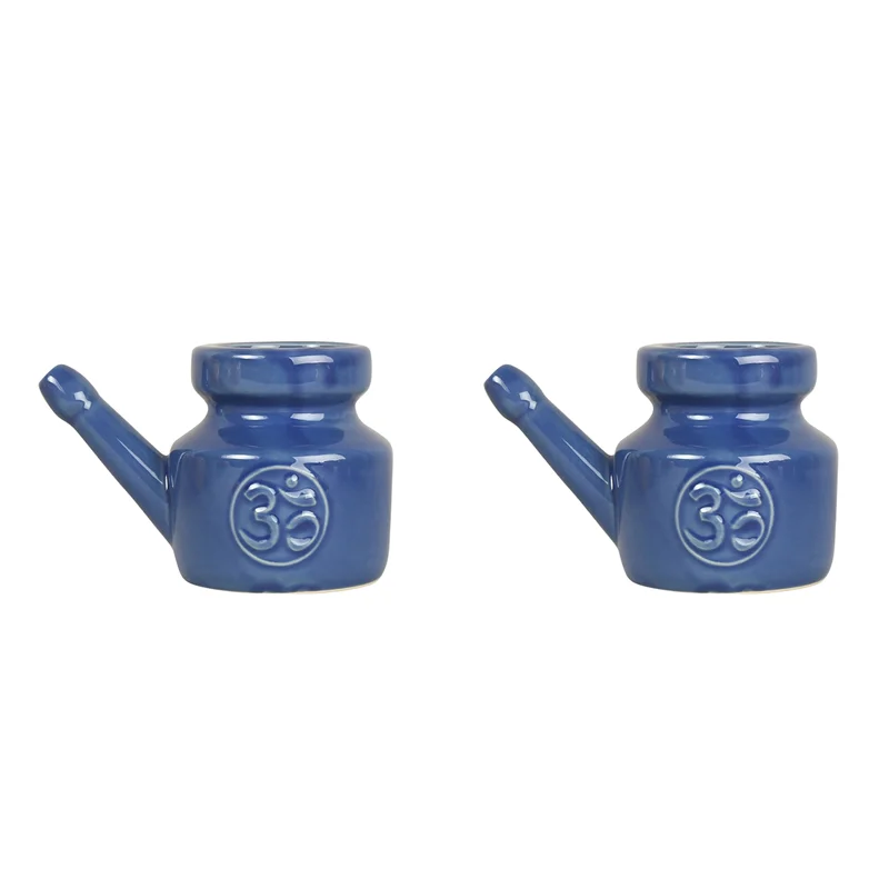 

A94E-2X 350 мл Neti Pot, горшок для чистки носа, прочный герметичный горшок с носиком для ополаскивания носа, мытья носа для мужчин и женщин, синий