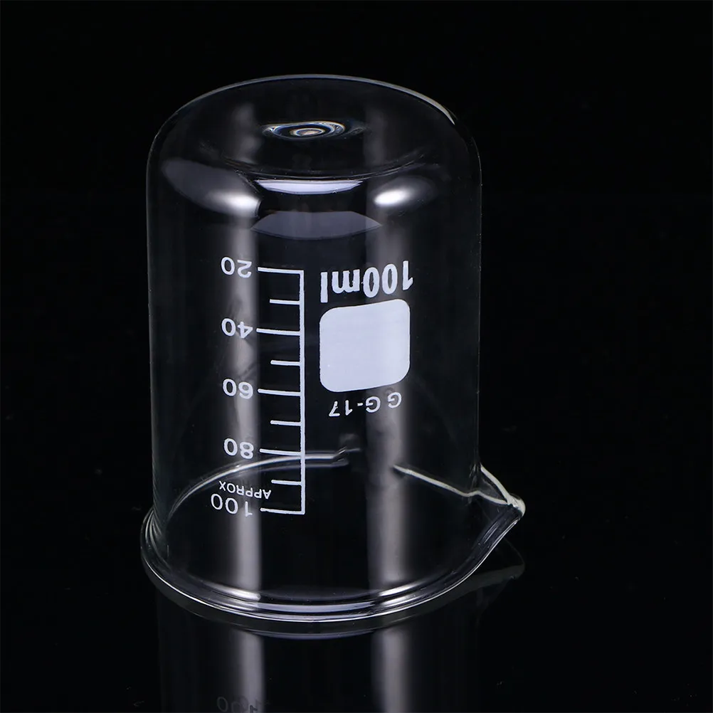 100Ml Glass Measuring Beaker Cup with Clear Graduation Marks for Laboratory Household Baking Dessert Shop Kitchen Use Heat