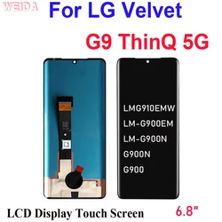 LG 벨벳 5G G9 G900 G910 LMG910EMW LCD 디스플레이 터치 스크린 디지타이저 어셈블리, LG G9 ThinQ LCD LM-G900N, 6.8 인치 오리지널