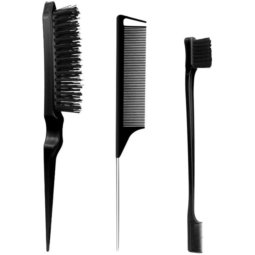 Professional Hair Styling Comb Kit Teasing Brush Rat Tail Comb Edge Brush for Women Styling Hairdressing Tools