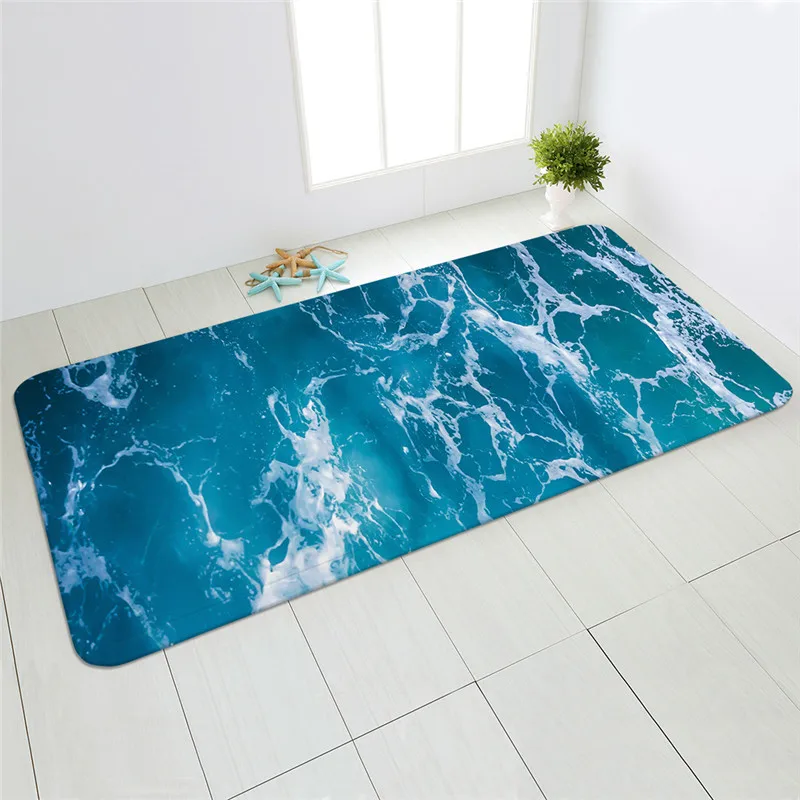 Sea beach sand wave kitchen carpet entrance door mat bedroom   bathroom absorbent non-slip long