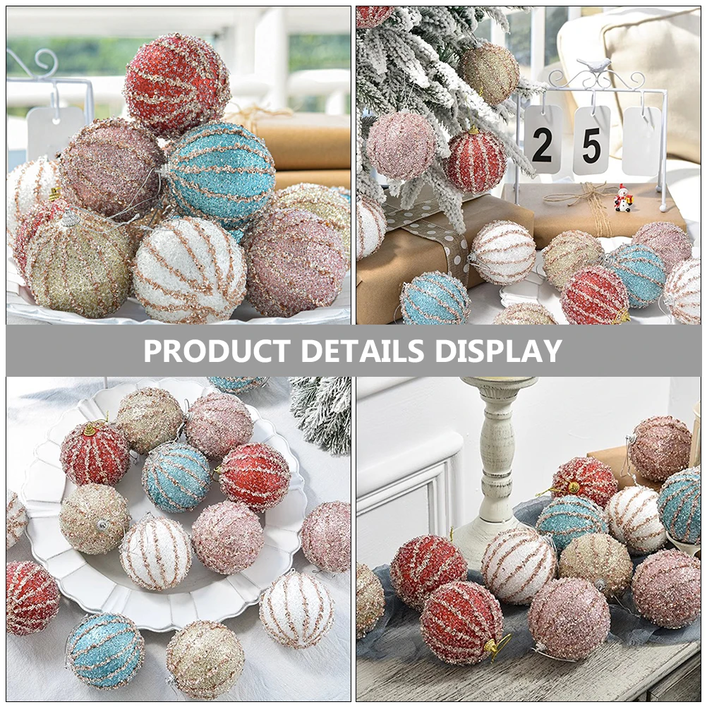 

5Pcs Xmas Tree Hanging Ornaments Festive Christmas Ball Decor for Fireplace Tabletop Party Background Props Xmas Party Ornament