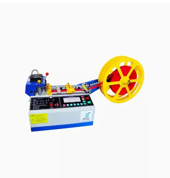 

220T computer automatic hot and cold Cloth belt cutting machine, magic adhesive tape zipper webbing elastic belt cutter