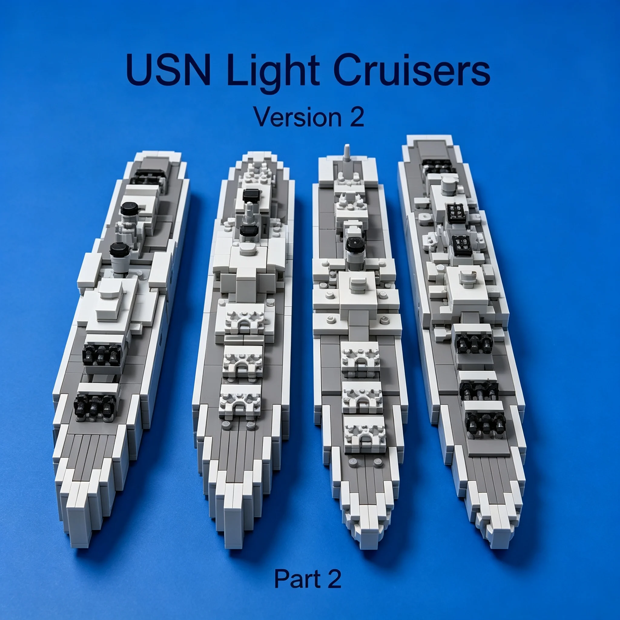 998pcs MOC Boat 1:560 Scale USN Light Cruisers Version 2(Part) Model Christmas Gift Bookshelf Display Collectible Desk Ornament