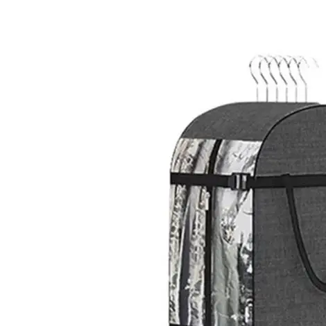 300D Oxford Hanging Garment Bag With Window For Travel Clothes Storage Organizer Black Grey Wardrobe Cover