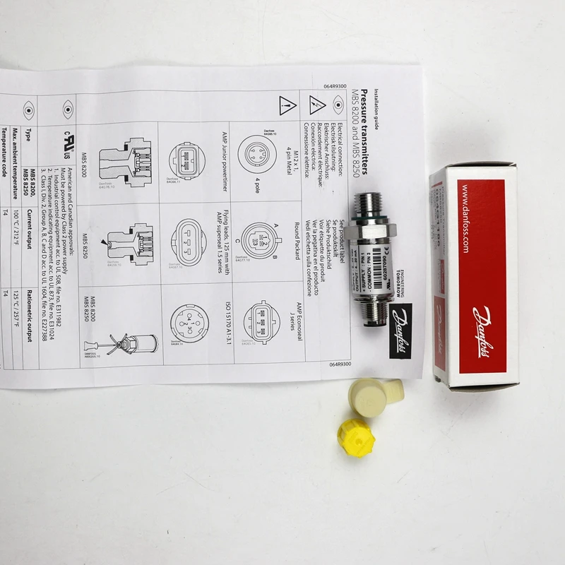 Danfoss MBS8250 064G1186  pressure sensor new and original 0-10bar level of protection IP67 output signal 4-20mA