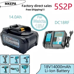 100% original 18V  21700 Makita battery,14Ah, suitable for Makita BL1880 BL1860 BL1850 BL1840 BL1830 battery. 4A charger