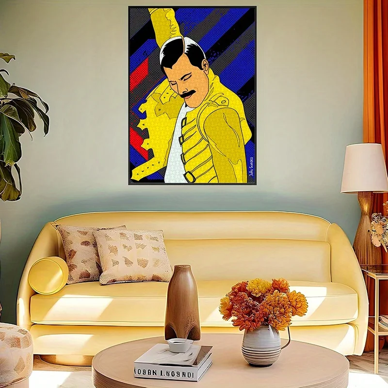 จิ๊กซอว์ภาพป๊อปอาร์ต เฟรดดี้ เมอร์คิวรี ฉากภาพเหมือน สำหรับผู้ใหญ่ ธีมดนตรี เกมเสริมสร้างสติปัญญา ของเล่นตกแต่งบ้านเพื่อการพักผ่อน