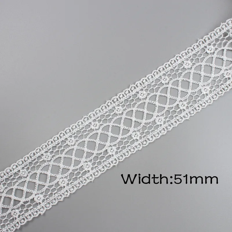 2Yards/Lot Soluble White Handmade Lace Ribbon Embroidered Bow Tassel lace trims For Clothing Dress Curtain Sofa table Decoration