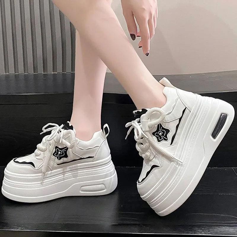 Women Sneakers White Tennis Women Shoes Spring Summer Female Row Shoes Platform Flats Casual Ladies Vulcanize Shoes Lace-up