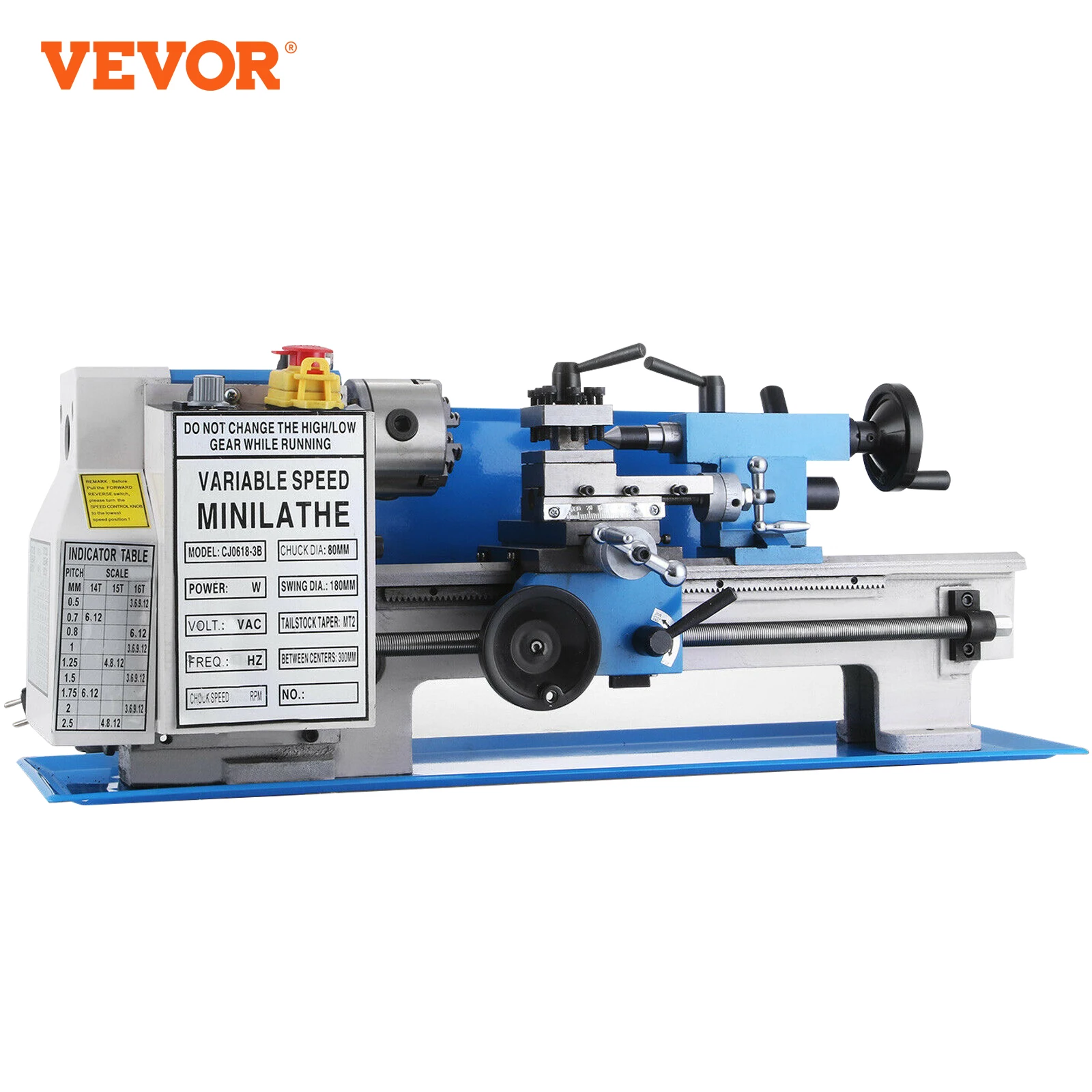 VEVOR 550W Mini Metal Lathe 7 x 12 Inch Mini Lathe Bench Metal Of Wood Turning