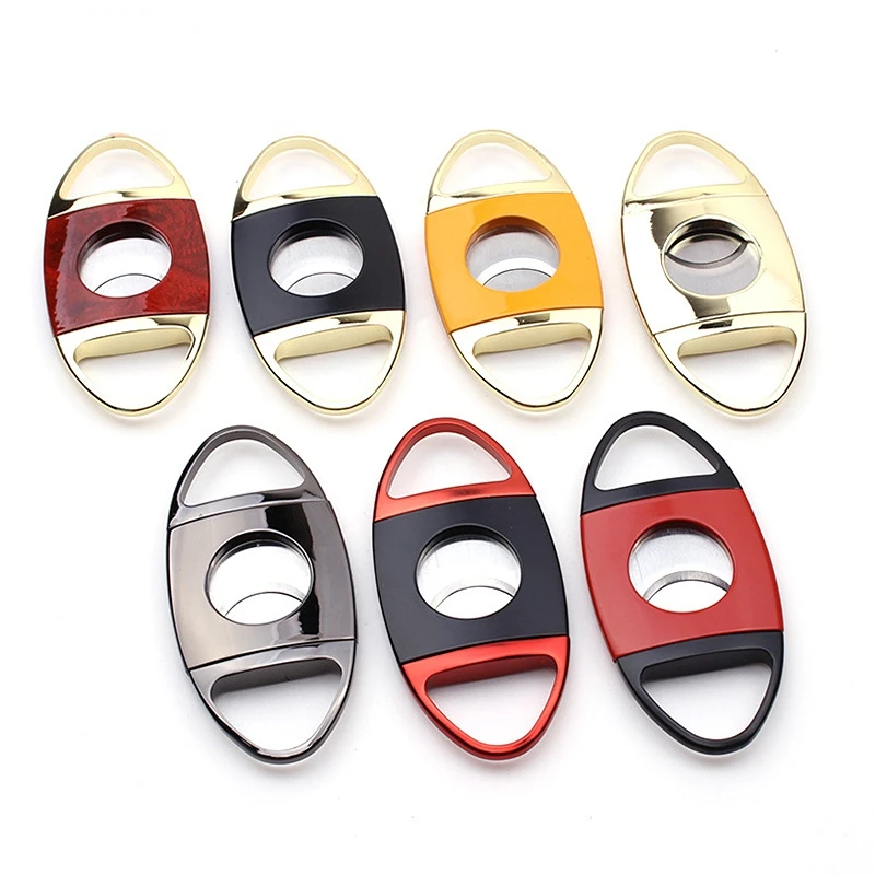 

Colorful Zinc Alloy Cigar Cutter Stainless Steel Double Edge Cigar Cutter Cigar Smoking Accessories