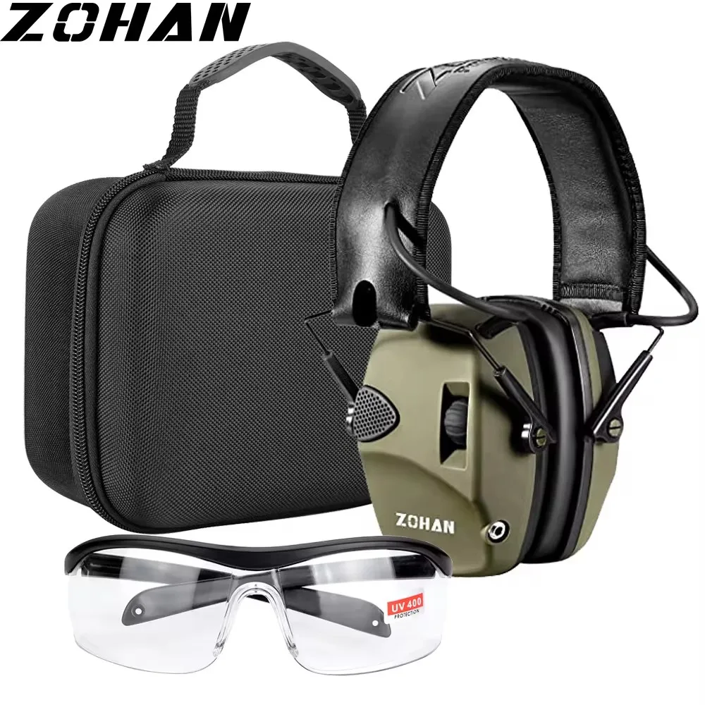 ZOHAN-auriculares activos con orejeras para tiro, protección auditiva electrónica, protección auditiva, reducción de ruido, auriculares de caza