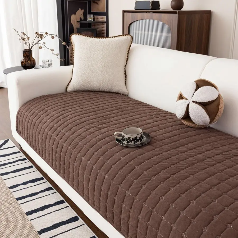 

Chocolate Couch Cover, Oversized Sofa Covers Washable Slipcover Furniture Protector Couch Seat Covers Non Slip Couch Cover