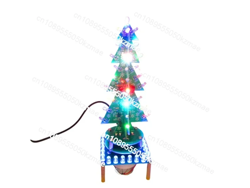 Suitable for rotating colorful music Christmas tree LED water light + breathing light tree, electronic DIY production