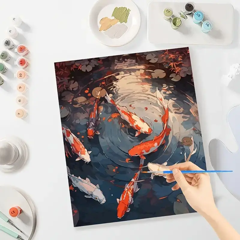 PhotoCustom Painting By Numbers Fish Animals Paint Handpainted Drawing On Canvas Modern Home Artwork