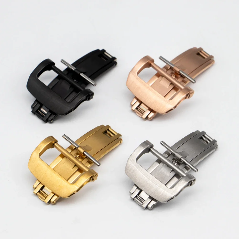 18mm 20mm 22mm RM Clasp Buckle For Apple Watch Gramin Galaxy Watch 3 4 5 Pro For HUWAWEI GT2 3 Pro Rubber Strap Butterfly Buckle